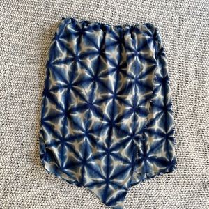 Tie Dye Blue Silk Skirt